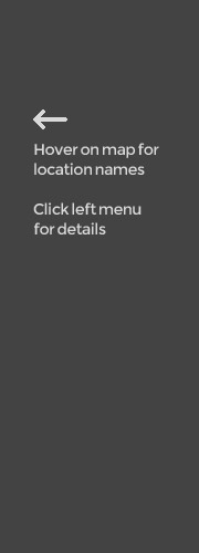 Hover map for location names, Click left menu for details